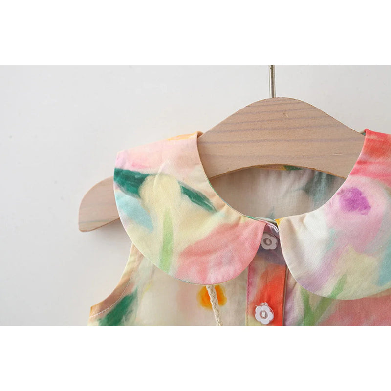 Summer Baby Girl Floral Dress with Bag