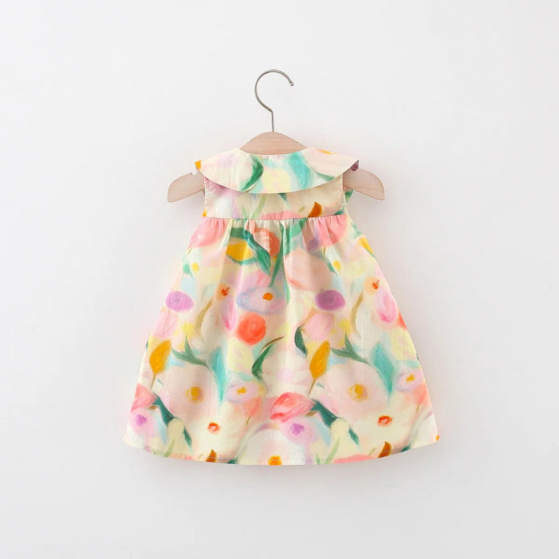 Summer Baby Girl Floral Dress with Bag