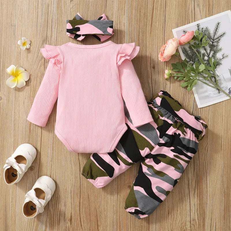 Baby Girl Camouflage Print Outfit