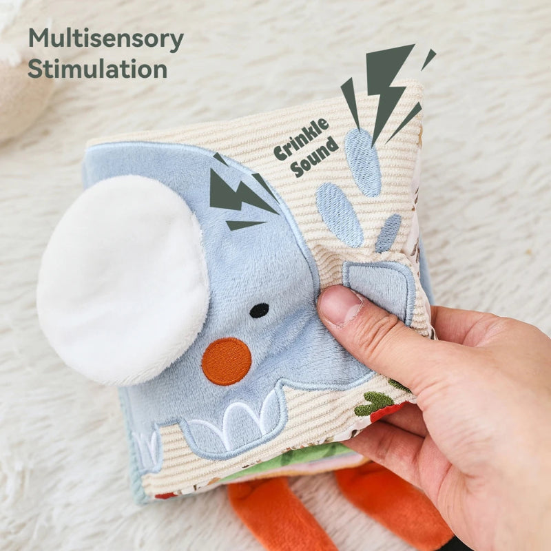 Baby Toys Cloth Book Infant Early Educational Baby 0 12 Months Sensory Toys Soft Books Toys Fluffy Cartoon Elephant Books Toys