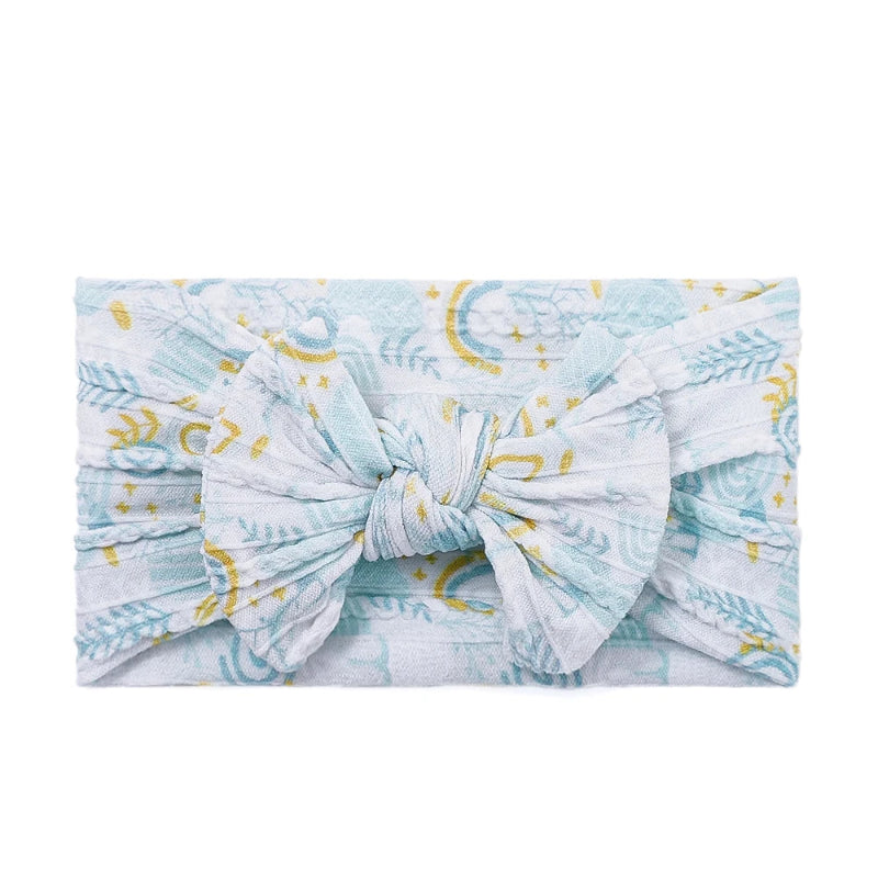 1pcs Bow Baby Head Band for Children Print Baby Headbands Newborn Cable Headband Turban Kids Headwear Baby Hair Accessories Girl