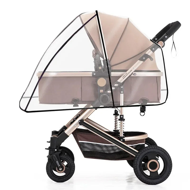 Universal Stroller Rain Cover Baby Car Weather Wind Sun Shield Transparent Breathable Trolley Umbrella Raincoat Accessories