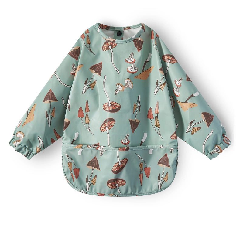 New Children Feeding Aprons Long sleeve Baby bib with Pocket Full Cover Baby Bibs with Pocket waterproof long sleeve bibs