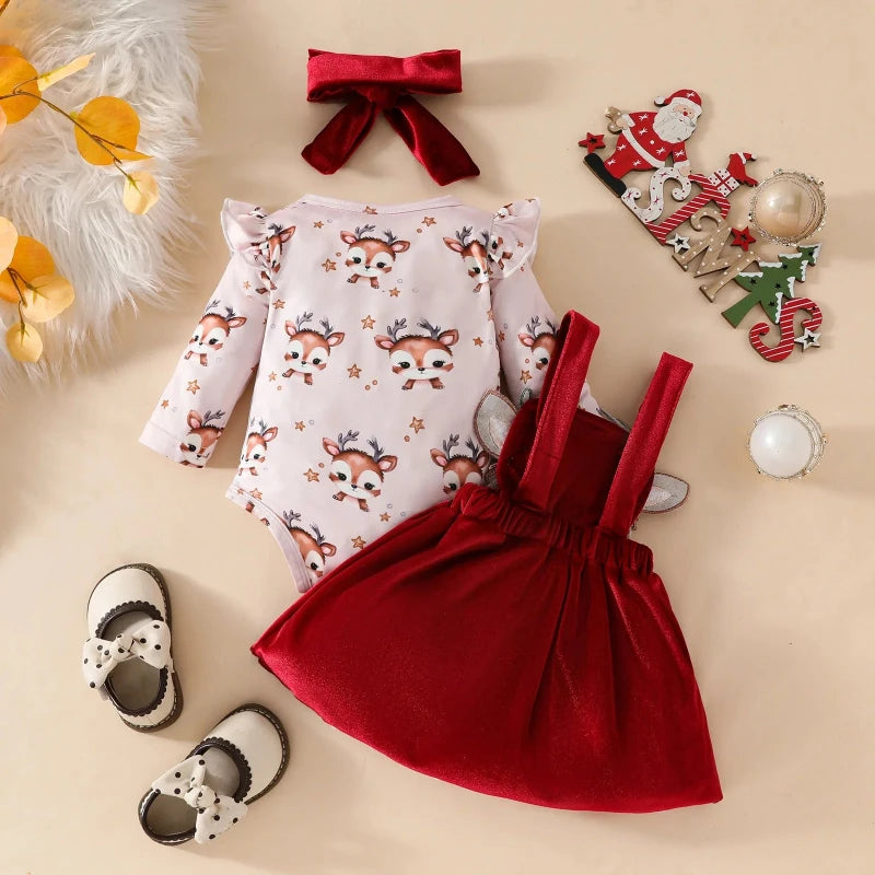 Christmas Baby Girl 3 pcs Outfit