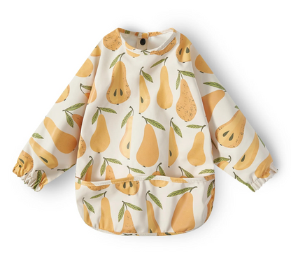 New Children Feeding Aprons Long sleeve Baby bib with Pocket Full Cover Baby Bibs with Pocket waterproof long sleeve bibs