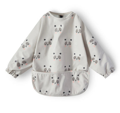 New Children Feeding Aprons Long sleeve Baby bib with Pocket Full Cover Baby Bibs with Pocket waterproof long sleeve bibs