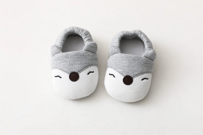Cartoon Animals Pattern Newborn Socks Shoes Toddler Boys Girls Non-slip Crib First Walkers Winter Baby Soft Slipper Warm Booties