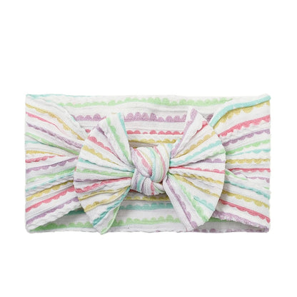 1pcs Bow Baby Head Band for Children Print Baby Headbands Newborn Cable Headband Turban Kids Headwear Baby Hair Accessories Girl