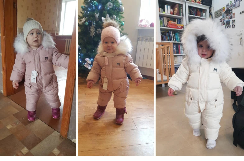 Ircomll Thick Warm Infant Baby Jumpsuit Hooded Inside Fleece Boy Girl Winter Autumn Overalls Children Outerwear Kids Snowsuit