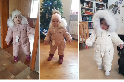 Ircomll Thick Warm Infant Baby Jumpsuit Hooded Inside Fleece Boy Girl Winter Autumn Overalls Children Outerwear Kids Snowsuit