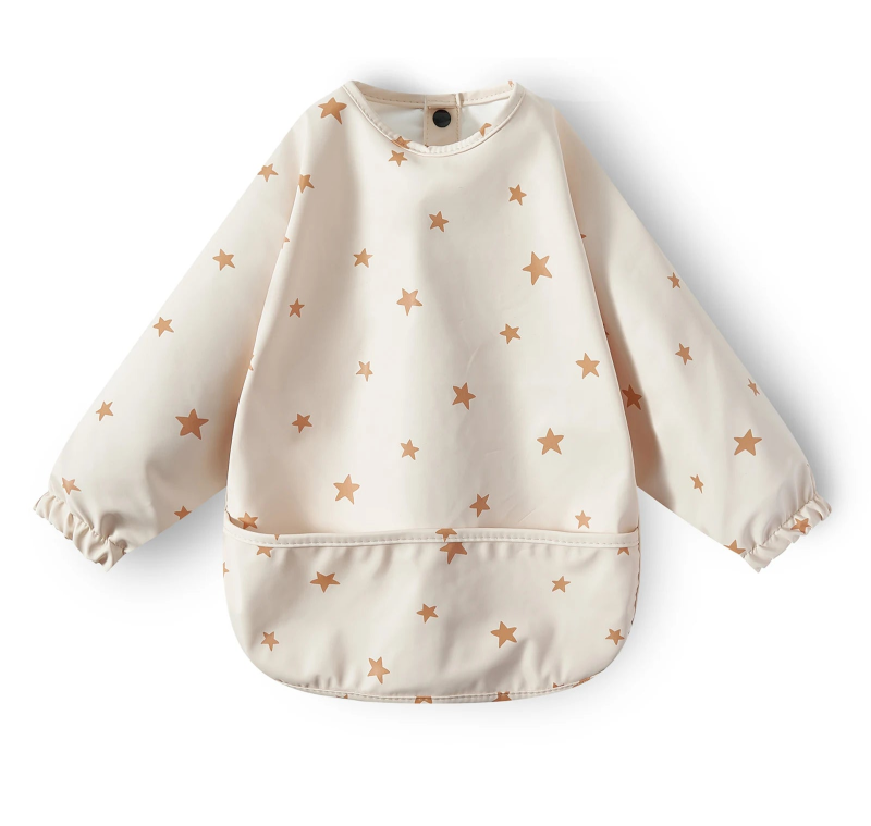 New Children Feeding Aprons Long sleeve Baby bib with Pocket Full Cover Baby Bibs with Pocket waterproof long sleeve bibs