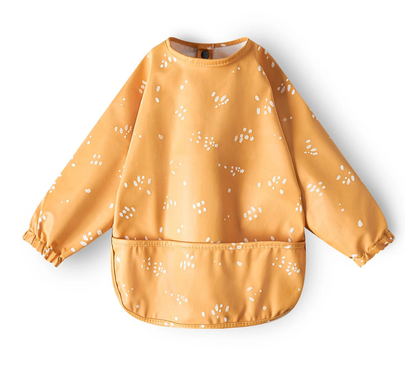 New Children Feeding Aprons Long sleeve Baby bib with Pocket Full Cover Baby Bibs with Pocket waterproof long sleeve bibs