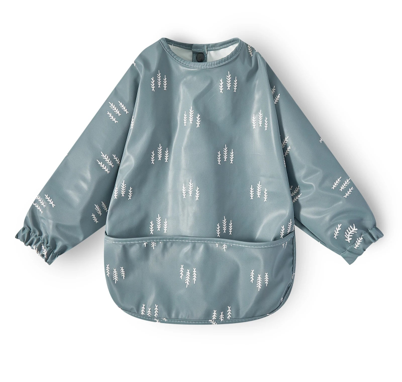 New Children Feeding Aprons Long sleeve Baby bib with Pocket Full Cover Baby Bibs with Pocket waterproof long sleeve bibs