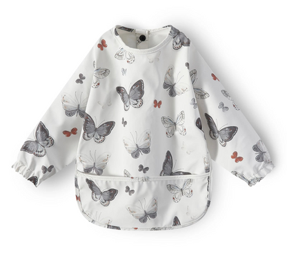 New Children Feeding Aprons Long sleeve Baby bib with Pocket Full Cover Baby Bibs with Pocket waterproof long sleeve bibs