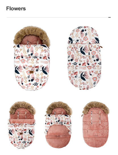 0-24Months Baby Carriage Sack Winter Warm Thicker Envelope For Discharge Stroller Footmuff Universal Pram Cover Accessories