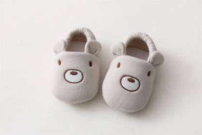 Cartoon Animals Pattern Newborn Socks Shoes Toddler Boys Girls Non-slip Crib First Walkers Winter Baby Soft Slipper Warm Booties