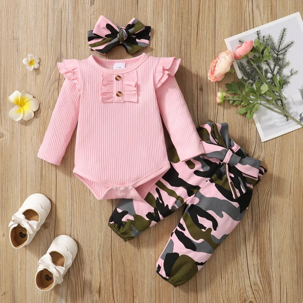 Camouflage baby girl outfits best sale