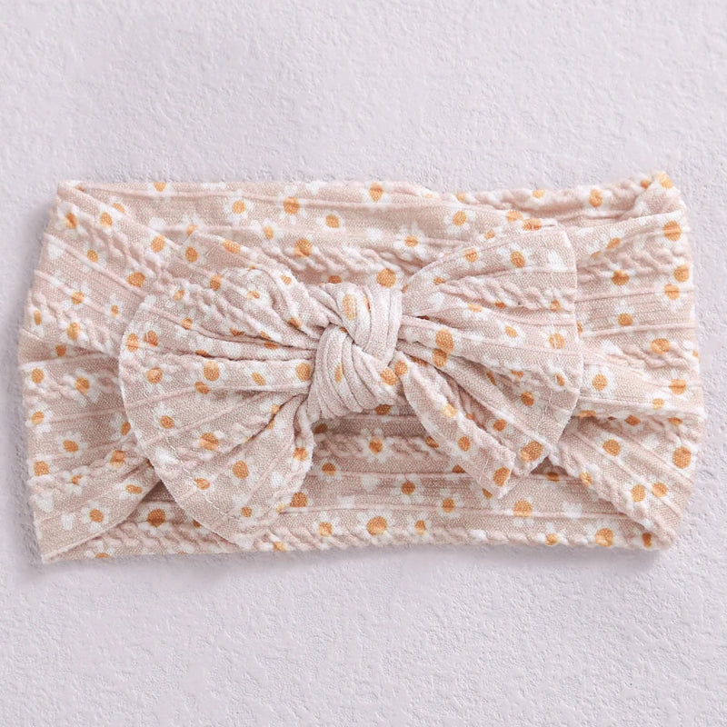 1pcs Bow Baby Head Band for Children Print Baby Headbands Newborn Cable Headband Turban Kids Headwear Baby Hair Accessories Girl