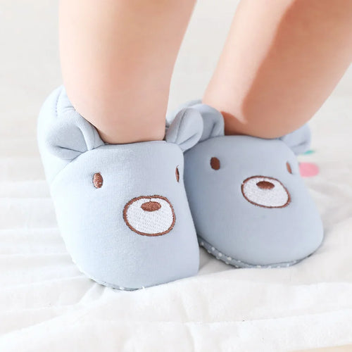 Cartoon Animals Pattern Newborn Socks Shoes Toddler Boys Girls Non-slip Crib First Walkers Winter Baby Soft Slipper Warm Booties