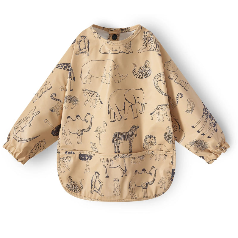 New Children Feeding Aprons Long sleeve Baby bib with Pocket Full Cover Baby Bibs with Pocket waterproof long sleeve bibs
