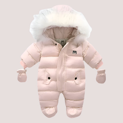 Ircomll Thick Warm Infant Baby Jumpsuit Hooded Inside Fleece Boy Girl Winter Autumn Overalls Children Outerwear Kids Snowsuit