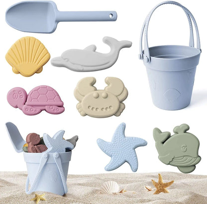 Children Silicone Beach Toy Shovel Ocean Outdoor Parent-child Beach Portable Beach Bucket Durable Sand Digging And Storage Tool