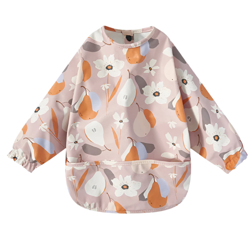 New Children Feeding Aprons Long sleeve Baby bib with Pocket Full Cover Baby Bibs with Pocket waterproof long sleeve bibs