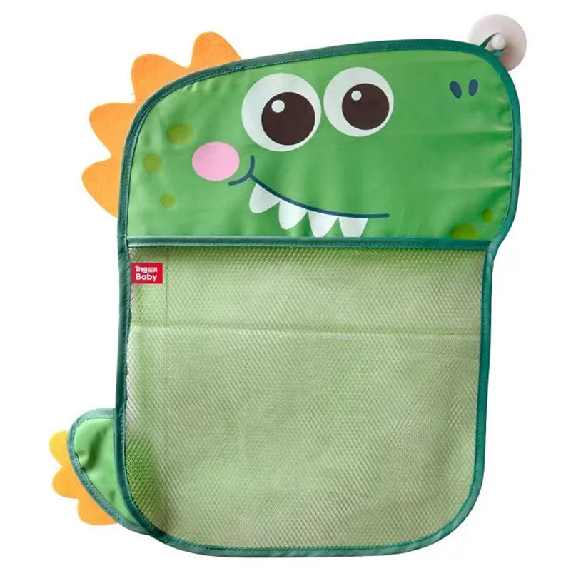 Baby Shower Toy Cute Duck Frog Net Toy Storage Bag Strong Suction Cup Baby Shower Game Bag Bathroom Organizer Water Toy