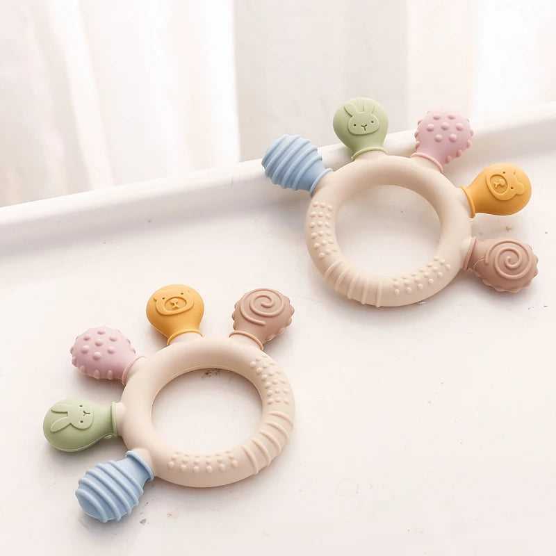 Silicone Teether for Babies - Textured and Easy to Hold BPA Free