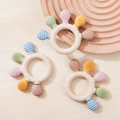 Silicone Teether for Babies - Textured and Easy to Hold BPA Free