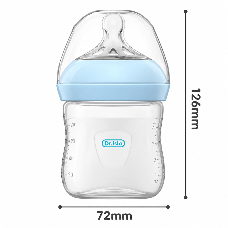 Baby Bottle - 150ml Soft Silicone Nipple Easy Grip BPA-Free