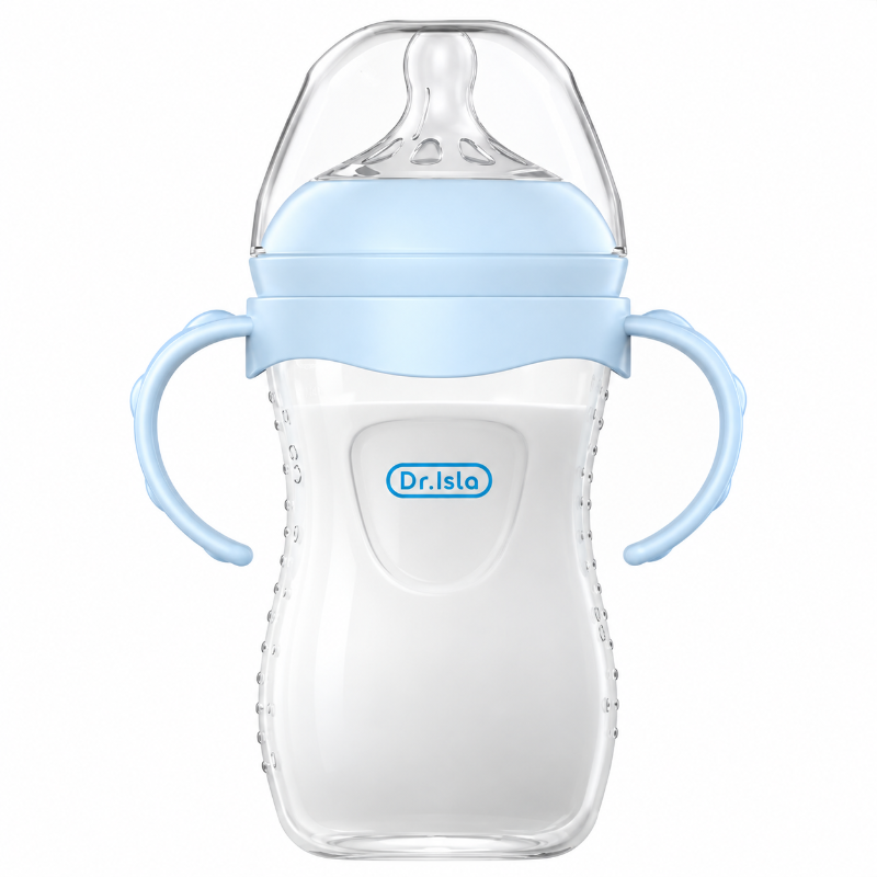 Baby Bottle - 240ml Soft Silicone Nipple Easy Grip BPA-Free