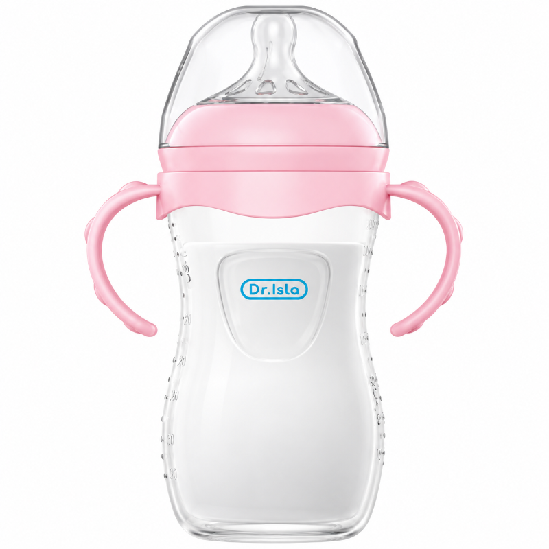 Baby Bottle - 240ml Soft Silicone Nipple Easy Grip BPA-Free