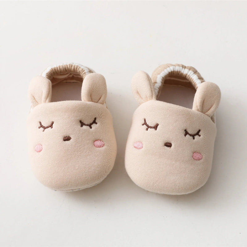 Cartoon Animals Pattern Newborn Socks Shoes Toddler Boys Girls Non-slip Crib First Walkers Winter Baby Soft Slipper Warm Booties
