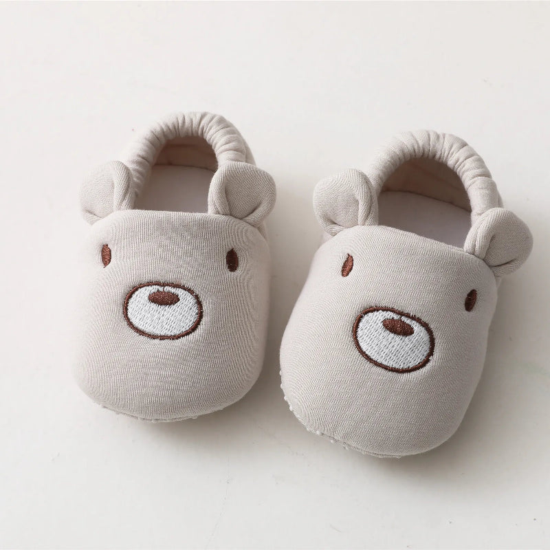 Cartoon Animals Pattern Newborn Socks Shoes Toddler Boys Girls Non-slip Crib First Walkers Winter Baby Soft Slipper Warm Booties