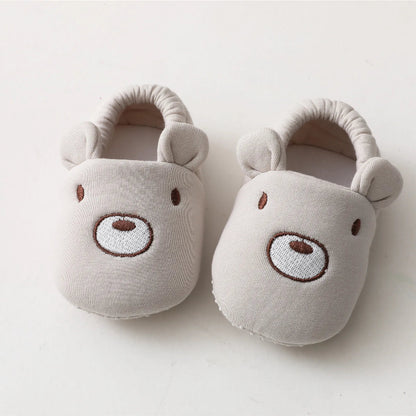 Cartoon Animals Pattern Newborn Socks Shoes Toddler Boys Girls Non-slip Crib First Walkers Winter Baby Soft Slipper Warm Booties