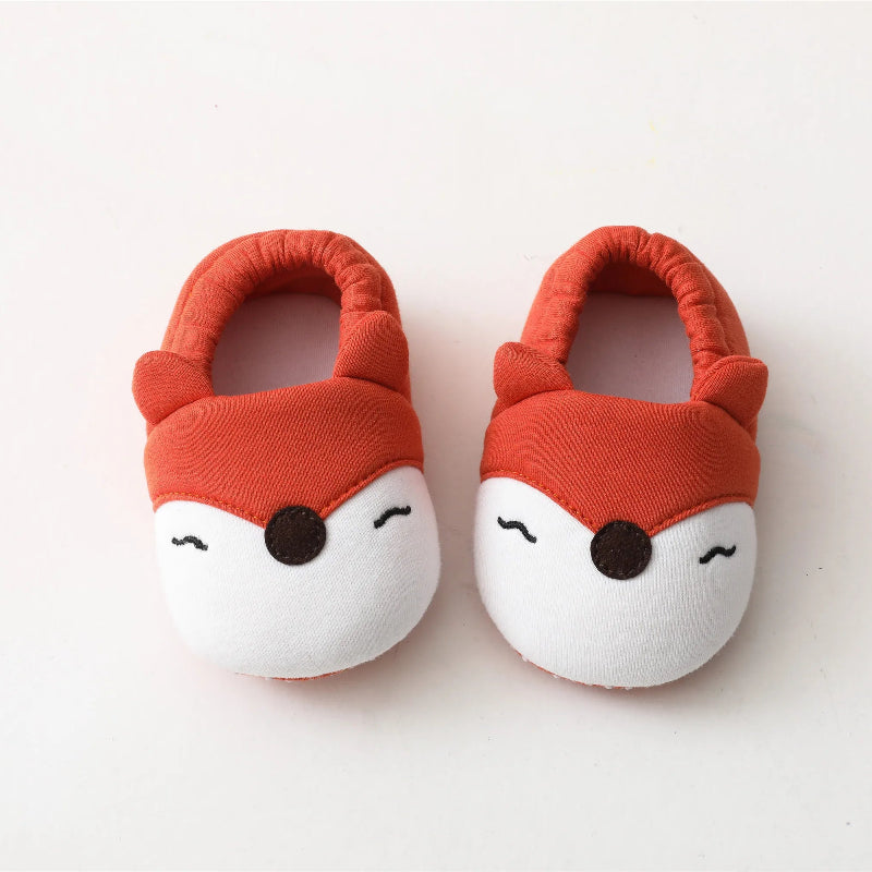 Cartoon Animals Pattern Newborn Socks Shoes Toddler Boys Girls Non-slip Crib First Walkers Winter Baby Soft Slipper Warm Booties